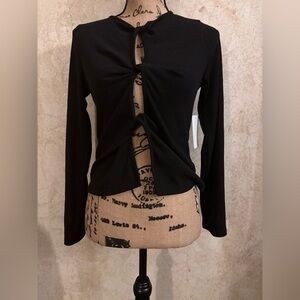 Gaze Ribbed Triple Twist Front Top(Bust 34”Length 20”)